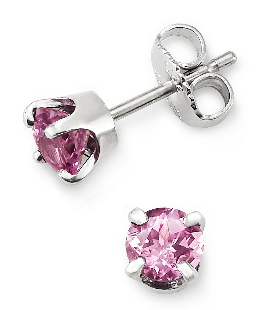 James Avery Pink Sapphire October Birthstone Ear Posts