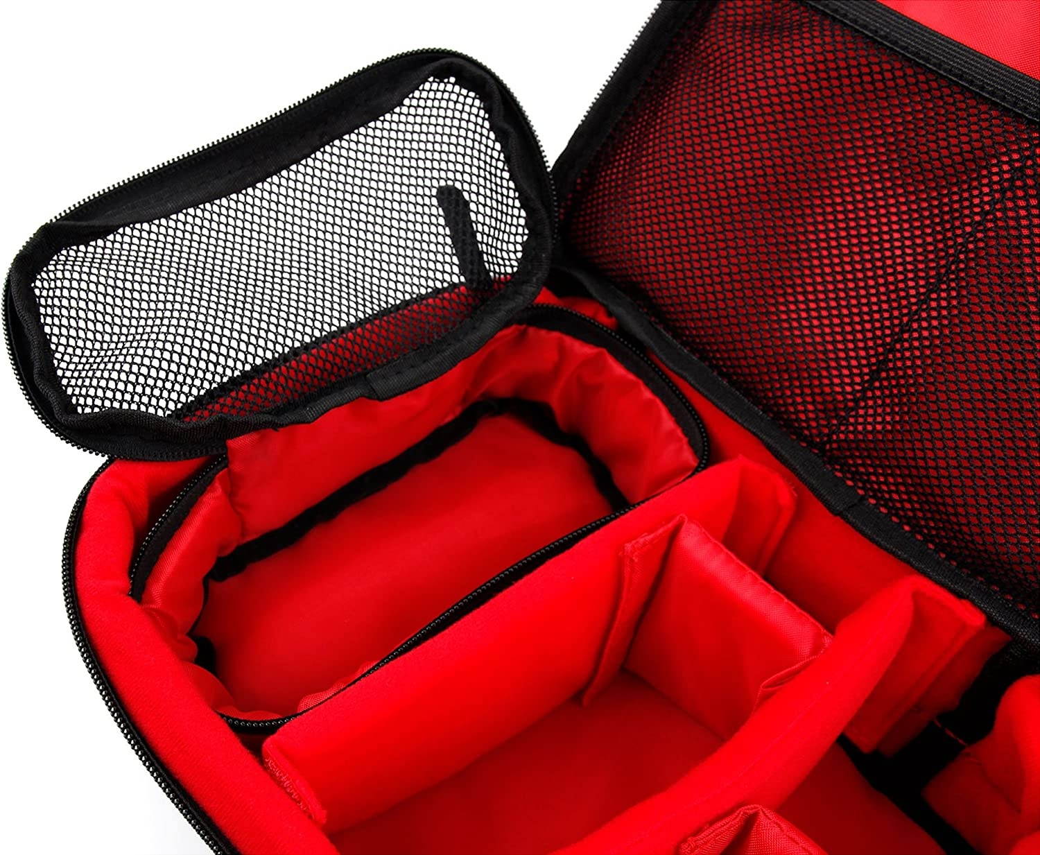 DURAGADGET Padded Black & Red Storage/Carry Case with Adjustable Dividers (Mic NOT Included) - Compatible with Trust Gaming GXT 232 Mantis Streaming PC Gaming Microphone