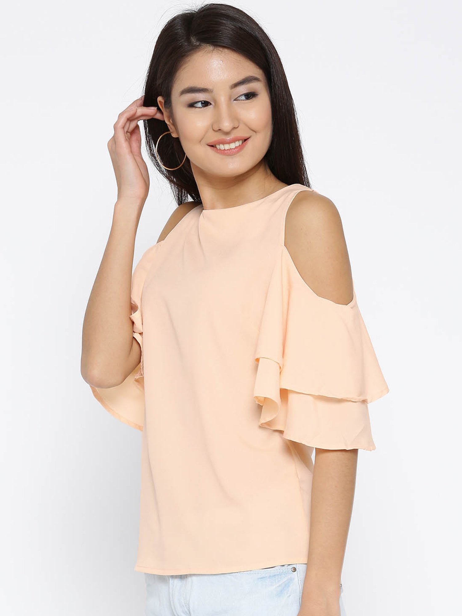 Sera Peach Regular Fit Top