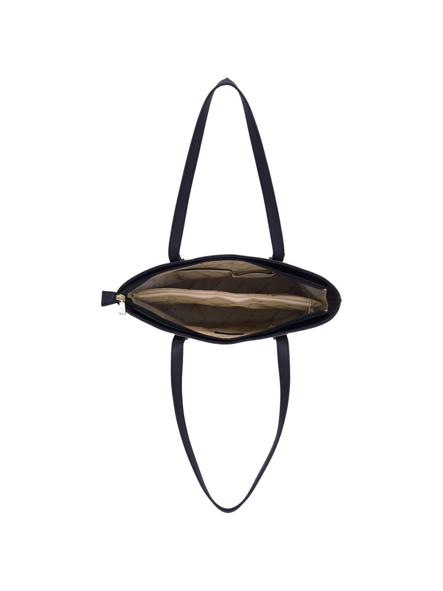 Giordano Grey & Navy Blue Color Block Medium Tote Handbag