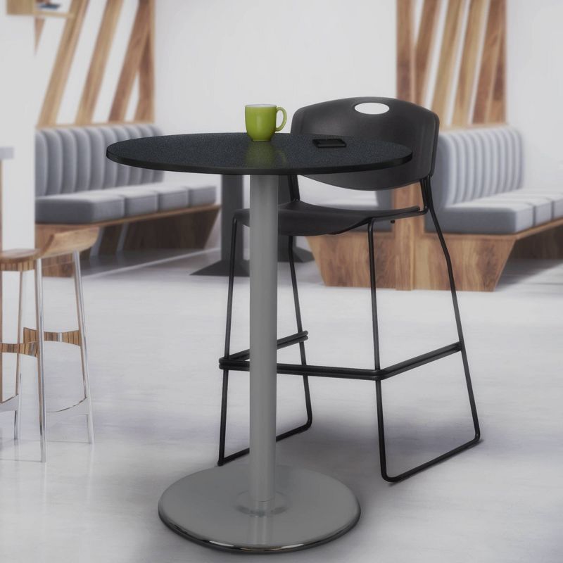 30" Via Cafe High Round Platter Base Bar Height Table Carbon/Gray - Regency