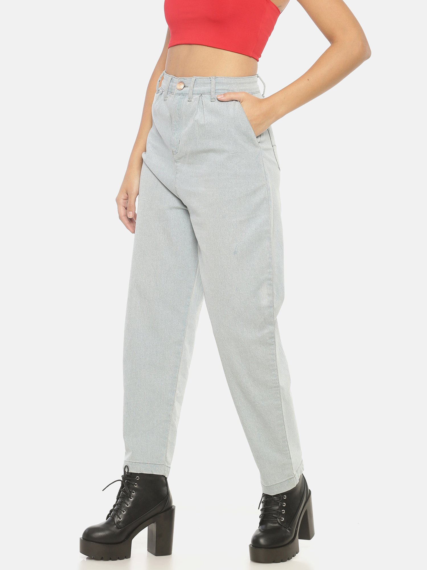 ISU Grey Cotton Jeans