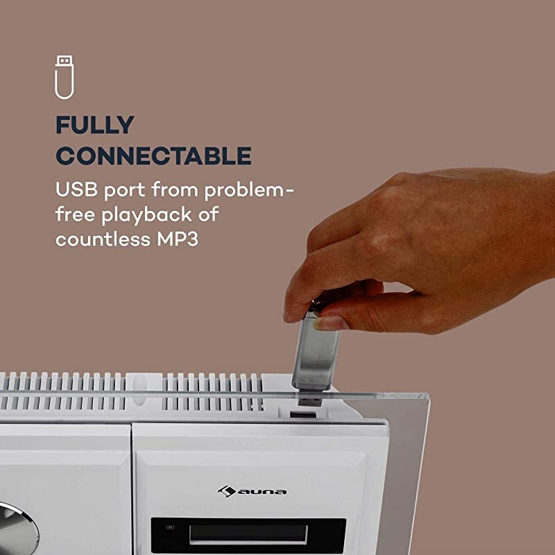 Stereosonic Microsystem, Stereo System, Micro System, 2 Stereo Speakers, Front-Loading CD Player, FM Tuner, Bluetooth, USB Port, Incl. Remote Control, Black