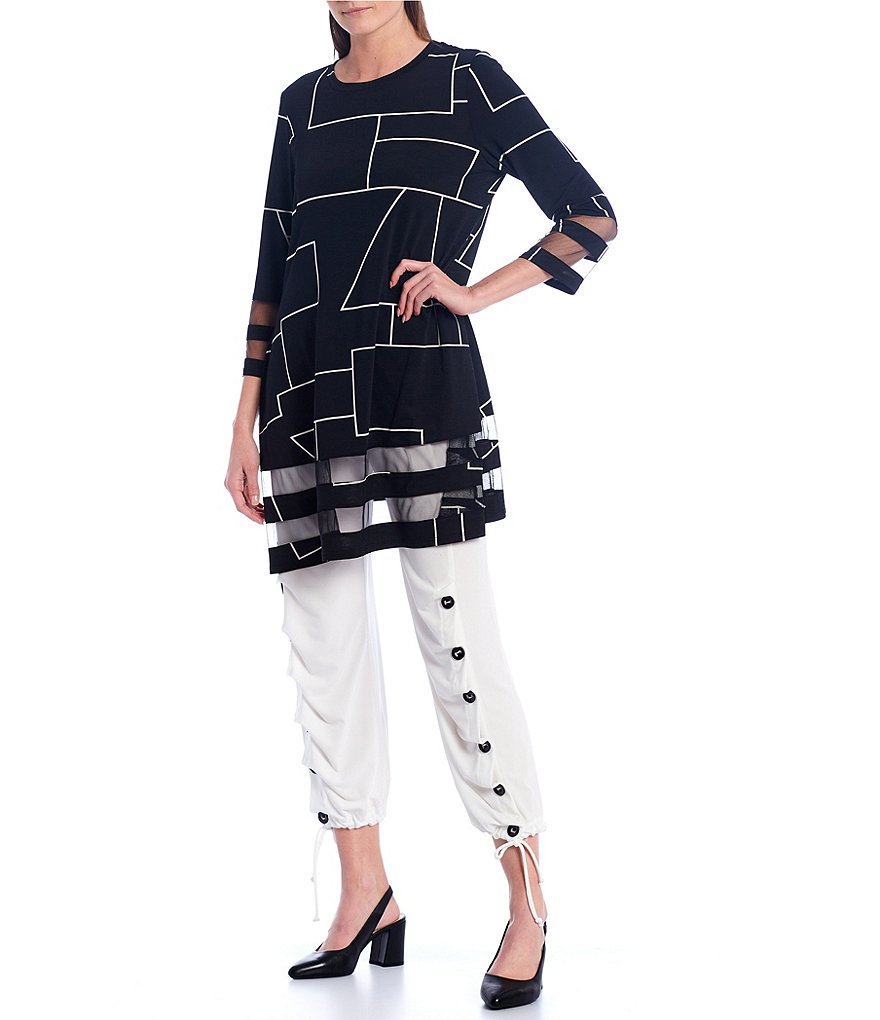 IC Collection Button Accent Hem Pull-On Pants