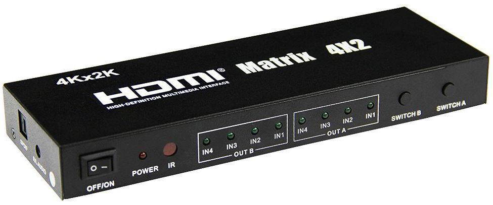 4K WolfPack 4X2 HDMI Matrix Switcher & Audio Outputs with 1-Year Warranty
