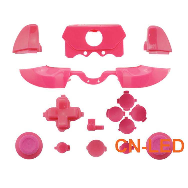 Matte Pink ABXY Dpad Triggers Full Buttons Set Mod Kits for Newest Xbox One Controller (3.5mm Port) with Screwdriver (Torx T6 T8) Set