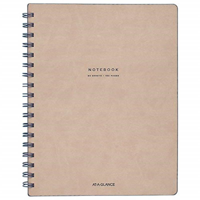 At-A-Glance Signature Collection Medium Meeting Book - 80 Sheets - Twin Wirebound - Ruled - 7 7/8" x 9 5/8" - 1Each  MEA