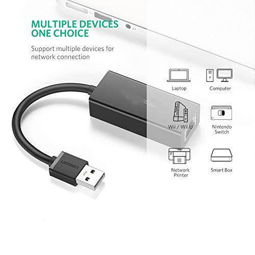 Ethernet Adapter USB 20 to 10100 Network RJ45 LAN Wired Adapter for  Switch Wii Wii U MacBook Chromebook Windows 10 81 Mac OS Surface Pro Linux ASIX AX88772 Chipset Black