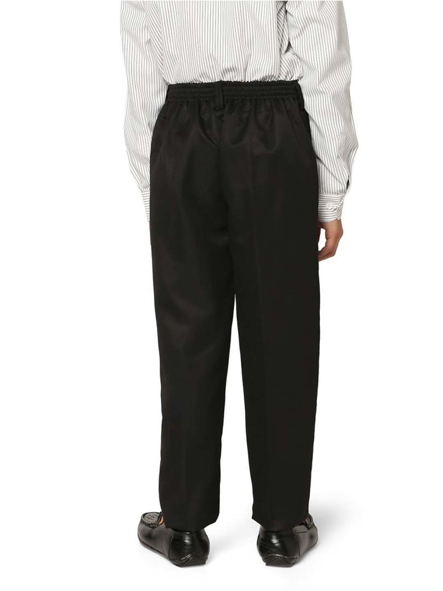 TAHVO Boys Black Slim Fit Trousers