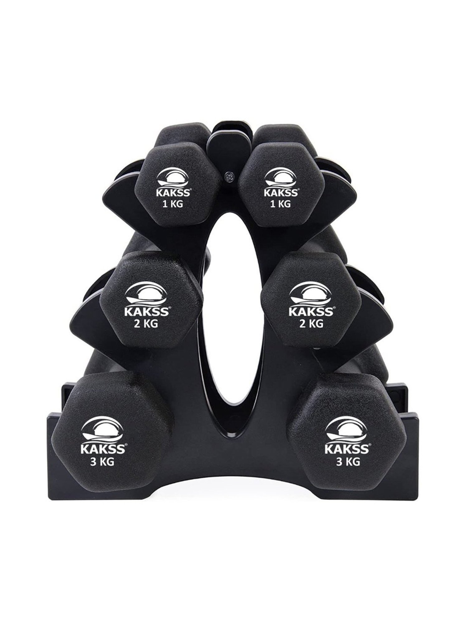 KAKSS Cast Iron NEOPRENE Coated Dumbbells (Multicolor) Size - 12KG