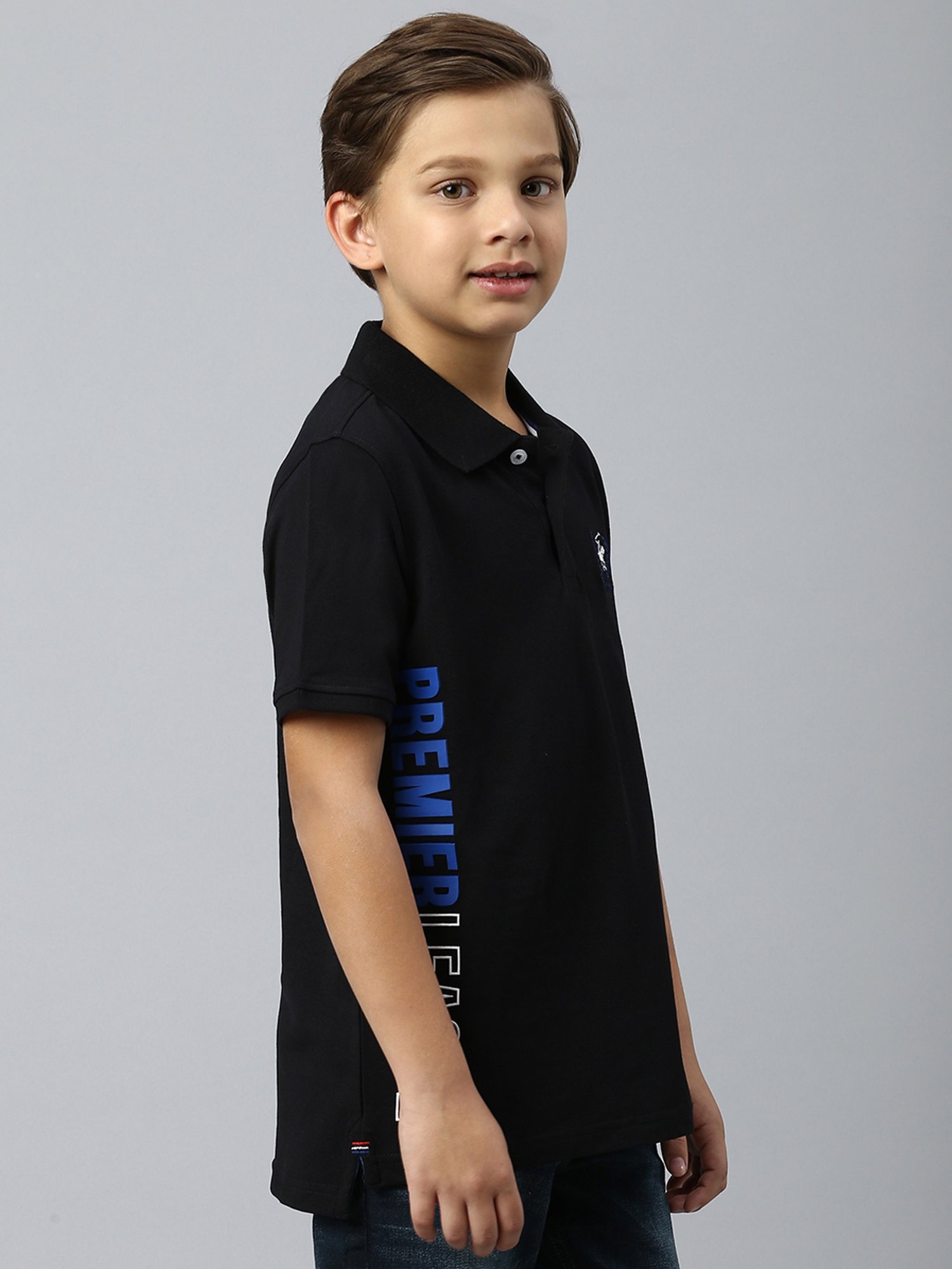 Beverly Hills Polo Club Kids Black Solid Polo T-Shirt