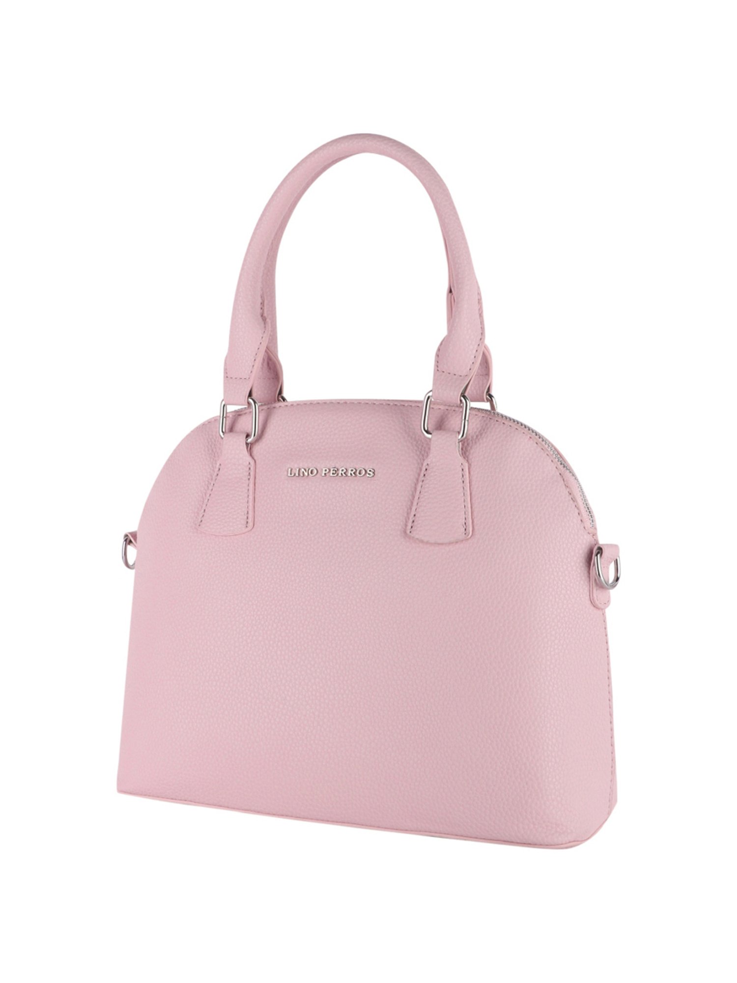 Lino Perros Pink Solid Medium Handbag