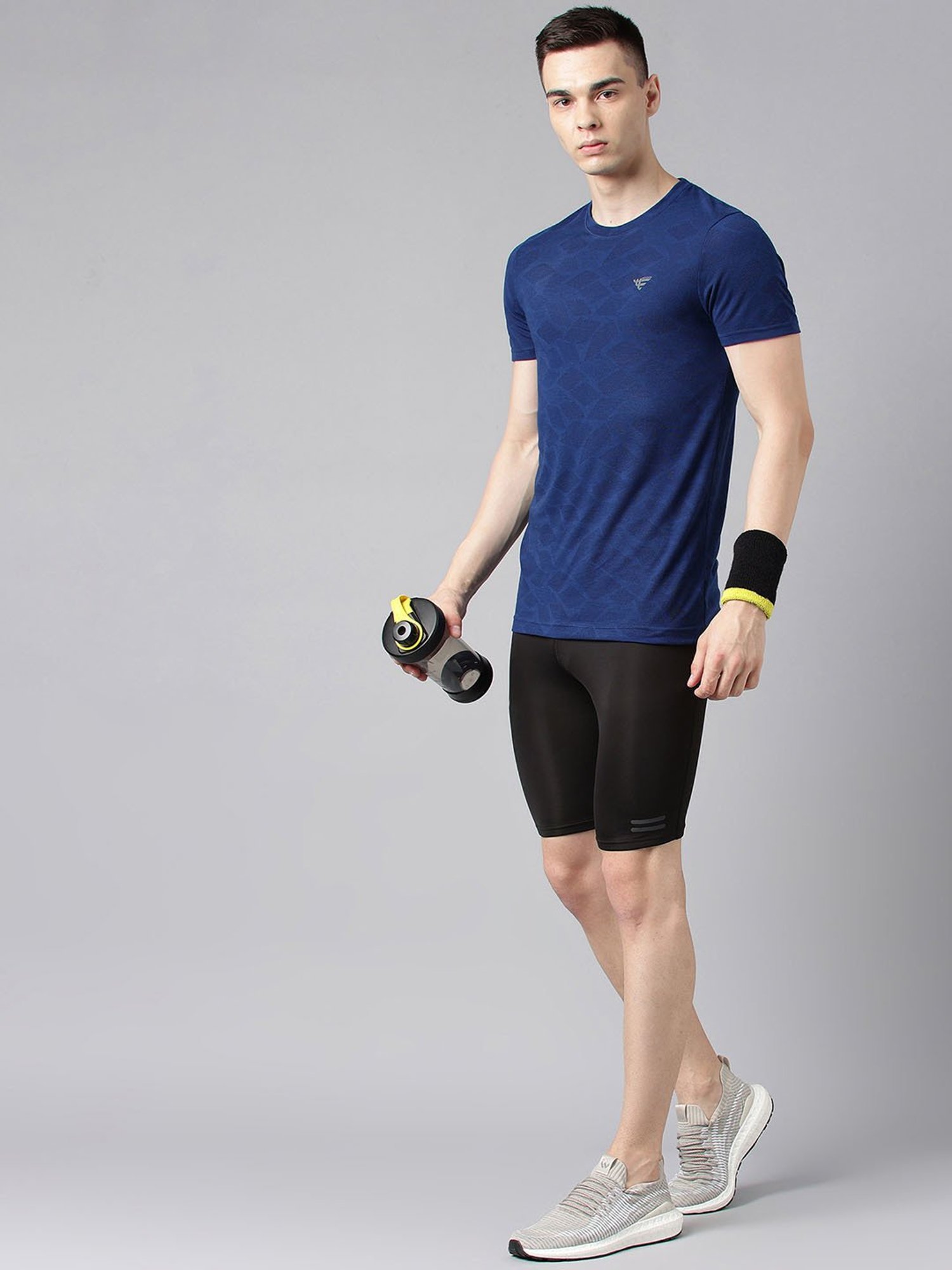 Woods Black Regular Fit Sports Shorts