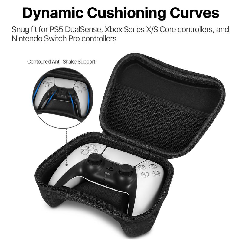 Console Controller Holder Case For PS5 Dualsense, Xbox Series X/S, Switch Pro Controller Gamepad Carrying Pouch Storage Bag Organizer, Shock-proof EVA, Water Resistant Protection