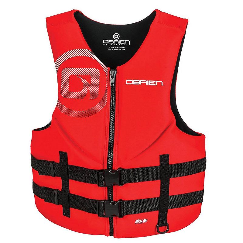 OBrien Biolite Series Traditional Mens Neoprene Boating Life Vest Size XXL, Red