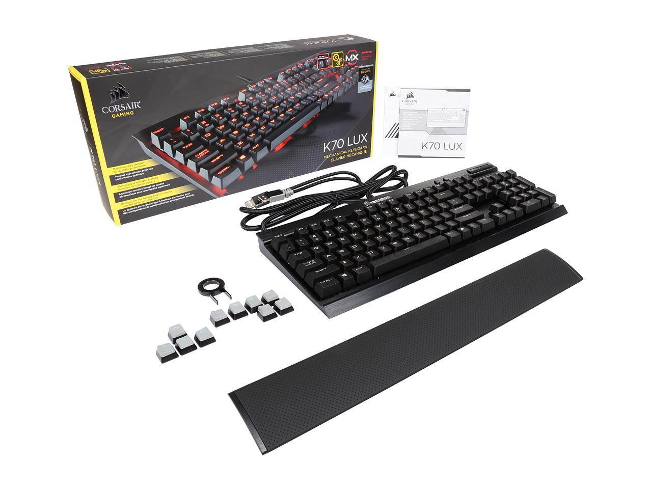 Corsair Gaming K70 LUX Mechanical Keyboard Backlit Red LED Cherry MX Blue (CH-9101021-NA)