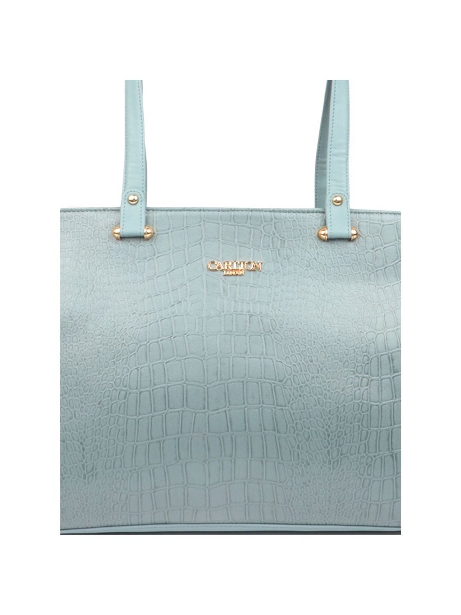 Carlton London Grey Textured Medium Tote Handbag