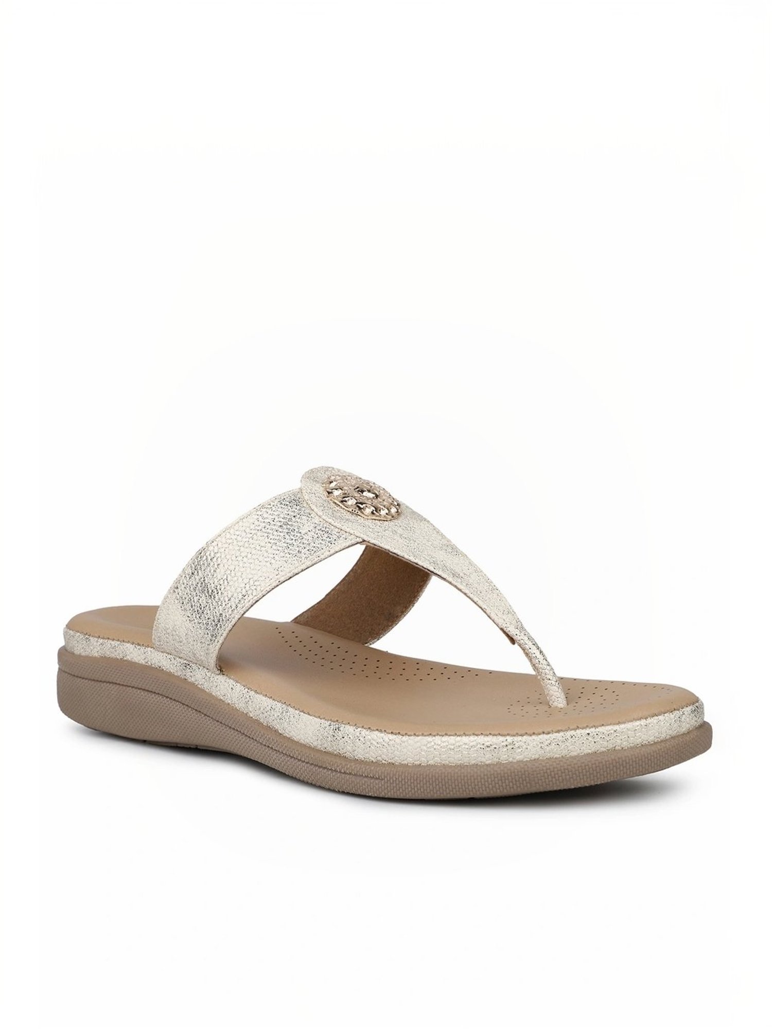 Inc.5 Women's Beige Thong Wedges
