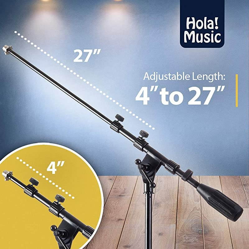 HPS-101TB Professional Tripod Microphone Mic Stand with Telescopic Boom, Black