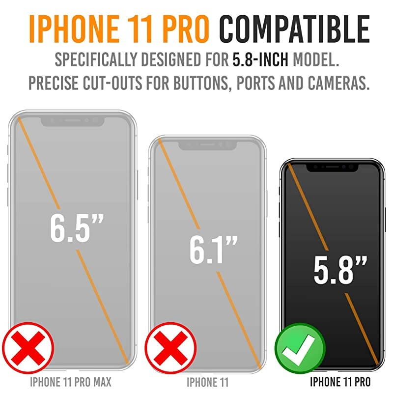 11 Pro Battery Case, BX11Pro 4200mAh Slim Portable Protective Extended Charger Cover with Wireless Charging Compatible with 11 Pro (5.8 inch) (Black)