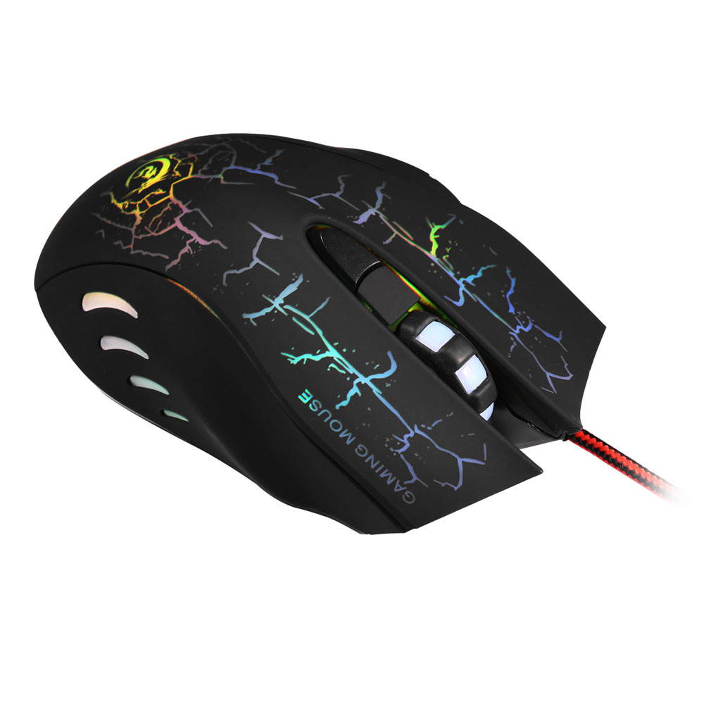 Wired Gaming Mouse,1 x Wheel USB 2.0/2.4GHz wire mice,3 DPI (2400/3200/5500), 6 Buttons for Windows 7/8/10/Vista/ ME/ Mac OS  (Black)