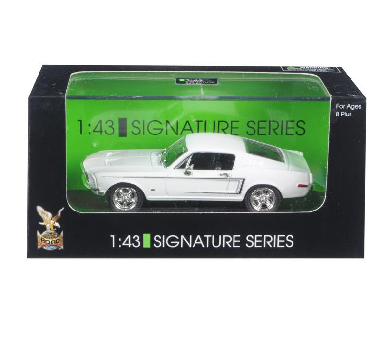 1968 Ford Mustang GT White Signature Series 1/43 Diecast Car by Road Signature