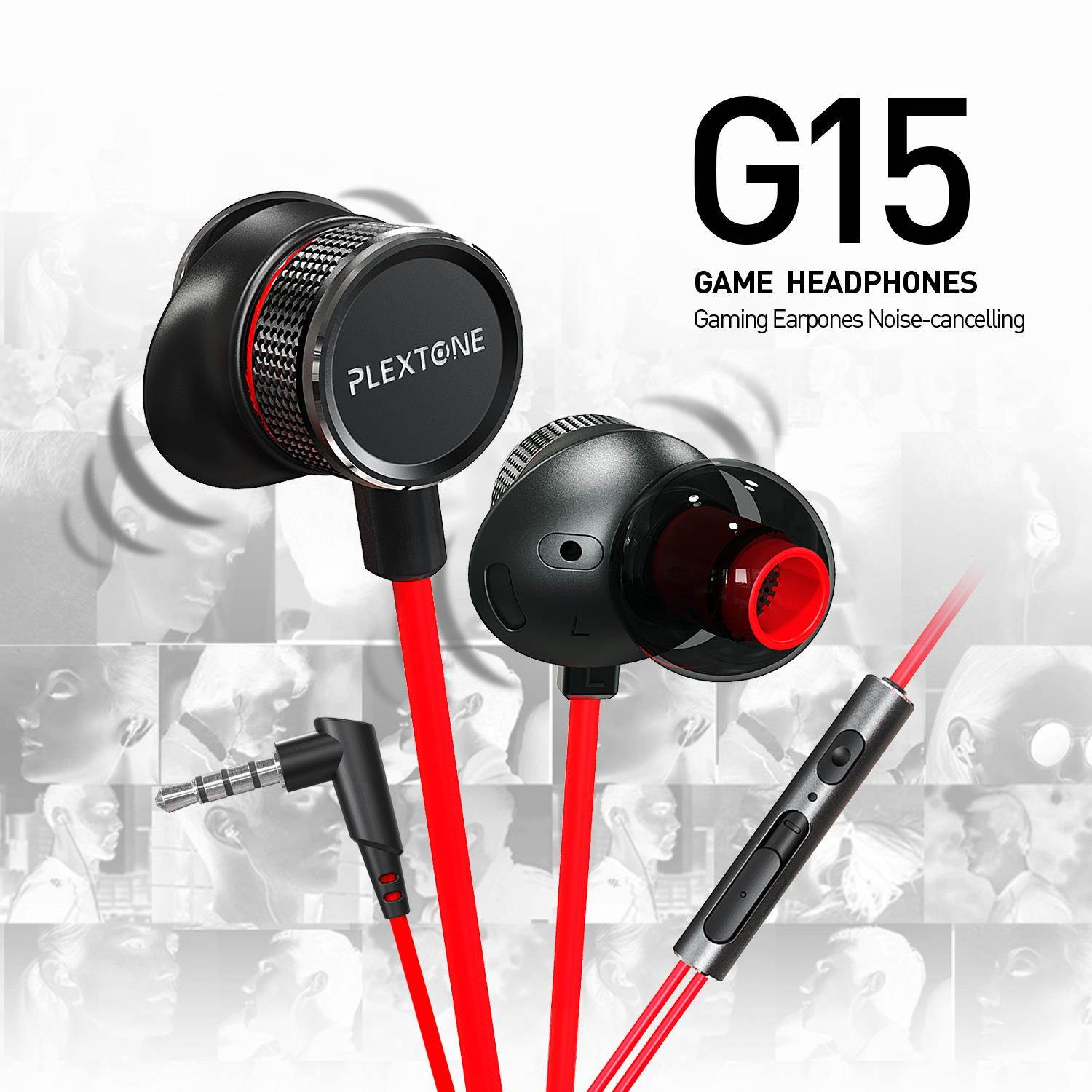 G15 In-Ear Metal Wired Gaming Earphone with Noise-Reducing Microphone Gaming Headset for Mobile Phone Games