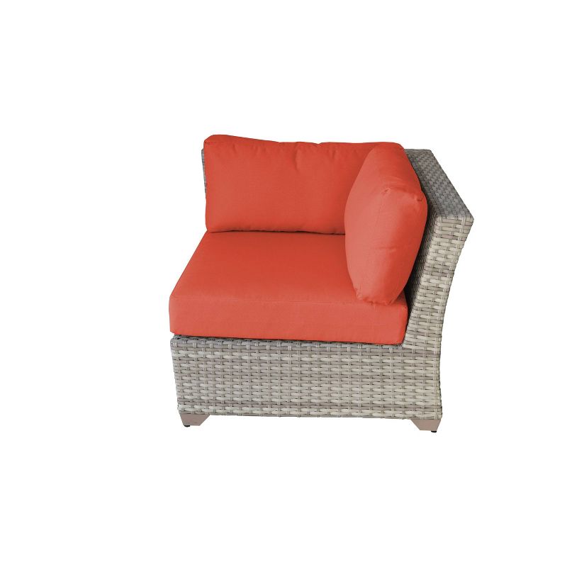 Fairmont 7pc Patio Sectional Seating Set with Cushions - Tangerine - TK Classics