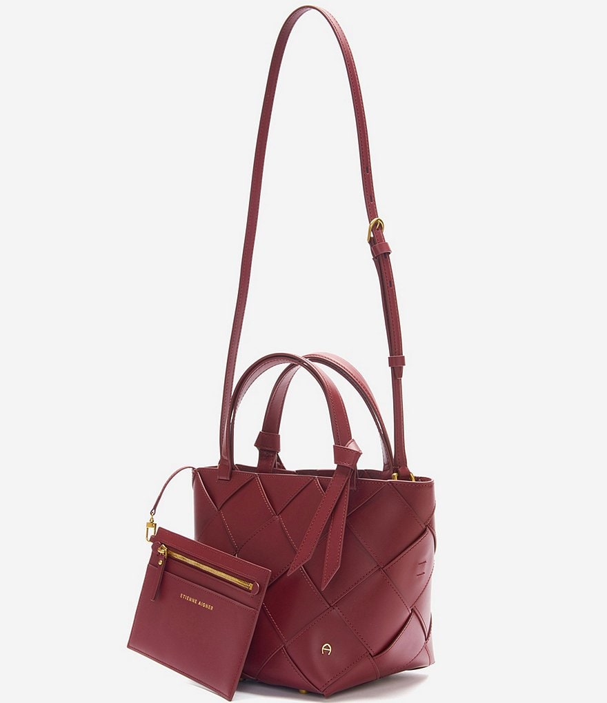 Etienne Aigner Ella Leather Woven Satchel Bag