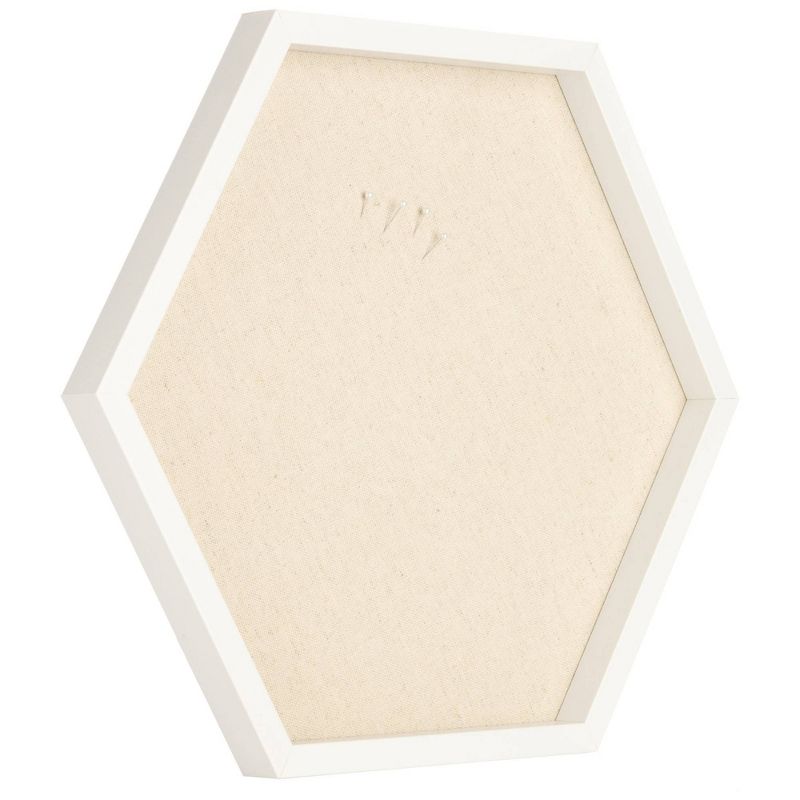 3pc Hexagon Dry Erase Chalkboard/Pinboard Wall Organizer Set White - Gallery Solutions