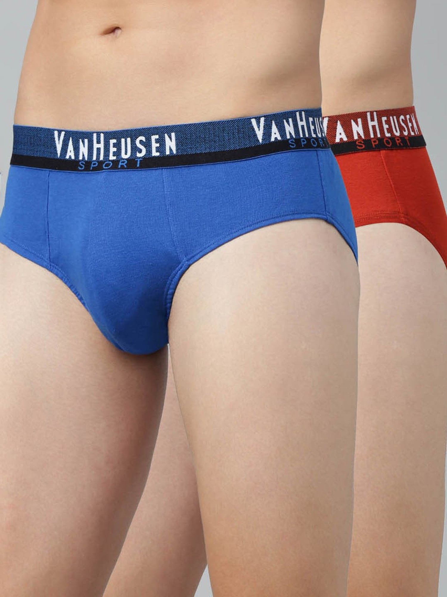 Van Heusen Sport Regular Fit Plush Back Elasticized Waistband Ultra Soft Briefs - Pack of 2