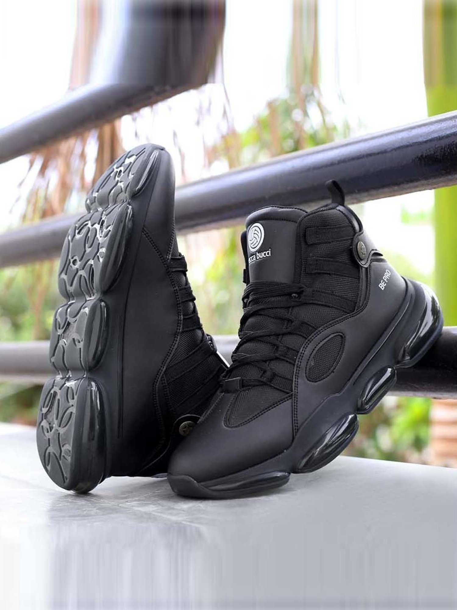 Bacca Bucci Men's DOMINATOR Black Ankle High Sneakers