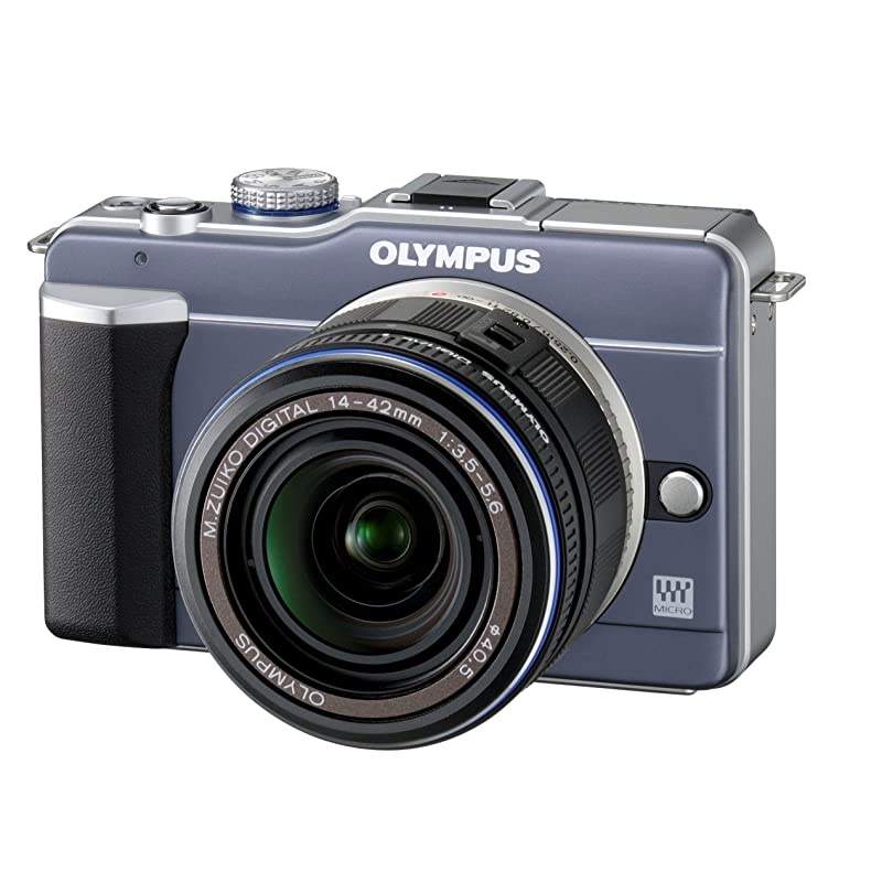 PEN E-PL1 12.3MP Live MOS Micro Four Thirds Mirrorless Digital Camera with 14-42mm f/3.5-5.6 Zuiko Digital Zoom Lens (Slate Blue) (Old Model)