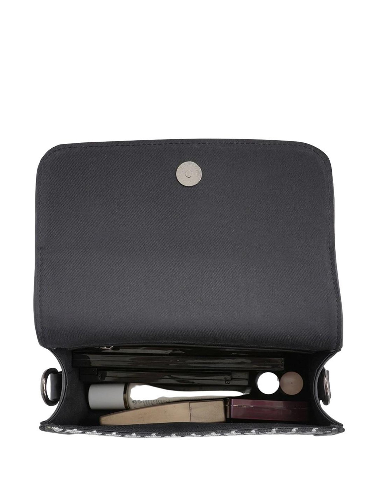 United Colors of Benetton Fernanda Black & White Printed Sling Handbag