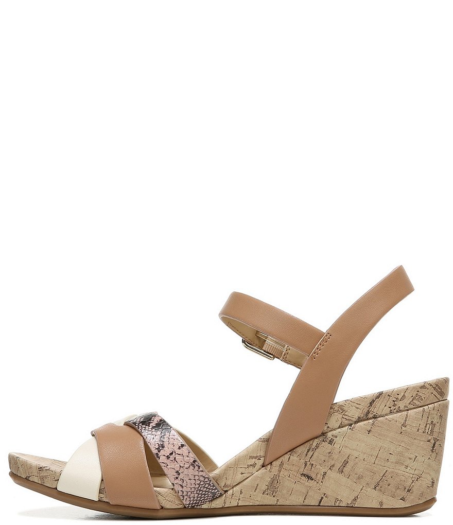 Naturalizer Adelina Snake Print Ankle Strap Wedge Sandals