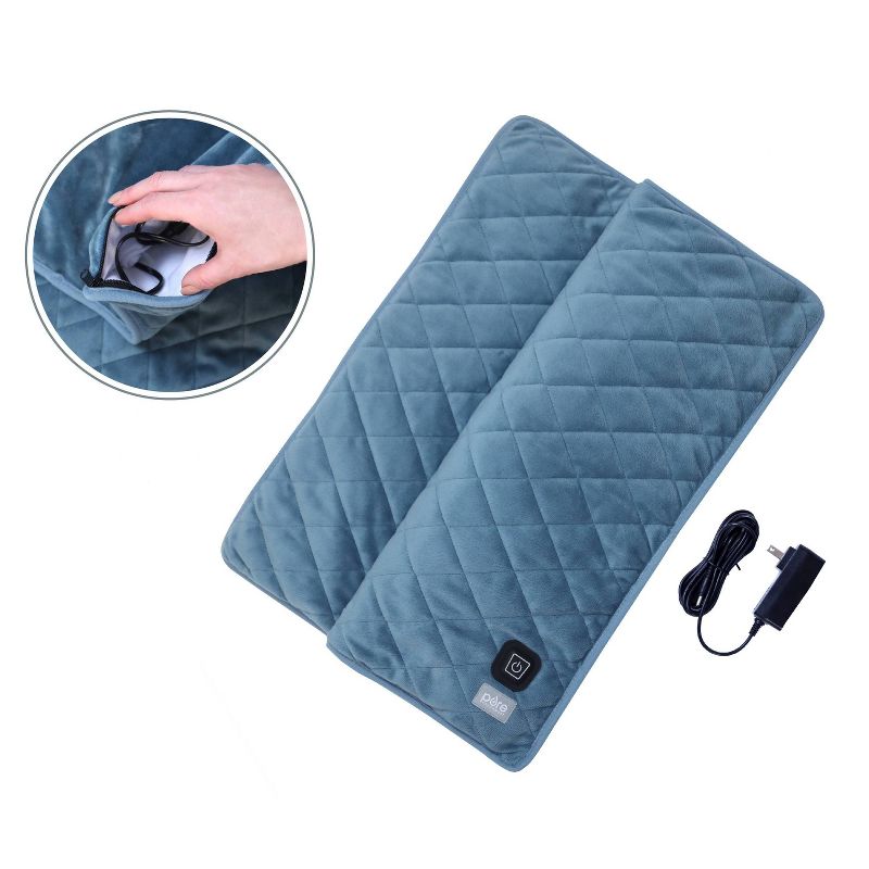 Pure Enrichment WeightedWarmth 2-in-1 Weighted Body Pad with Warmer - 6lbs -  32" x 21" - Blue