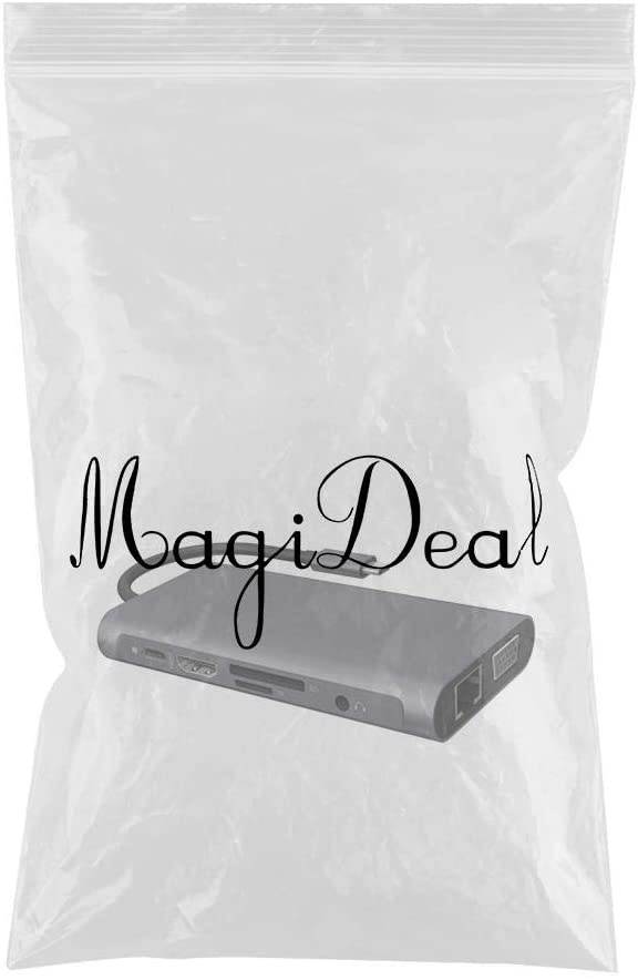 MagiDeal USB C Hub Adapter - 10 in 1 Portable Dongle with 4K HDMI Output, 3 USB 3.0 Ports, SD/TF Card Reader Compatible for MacBook Pro, More Type C Devices
