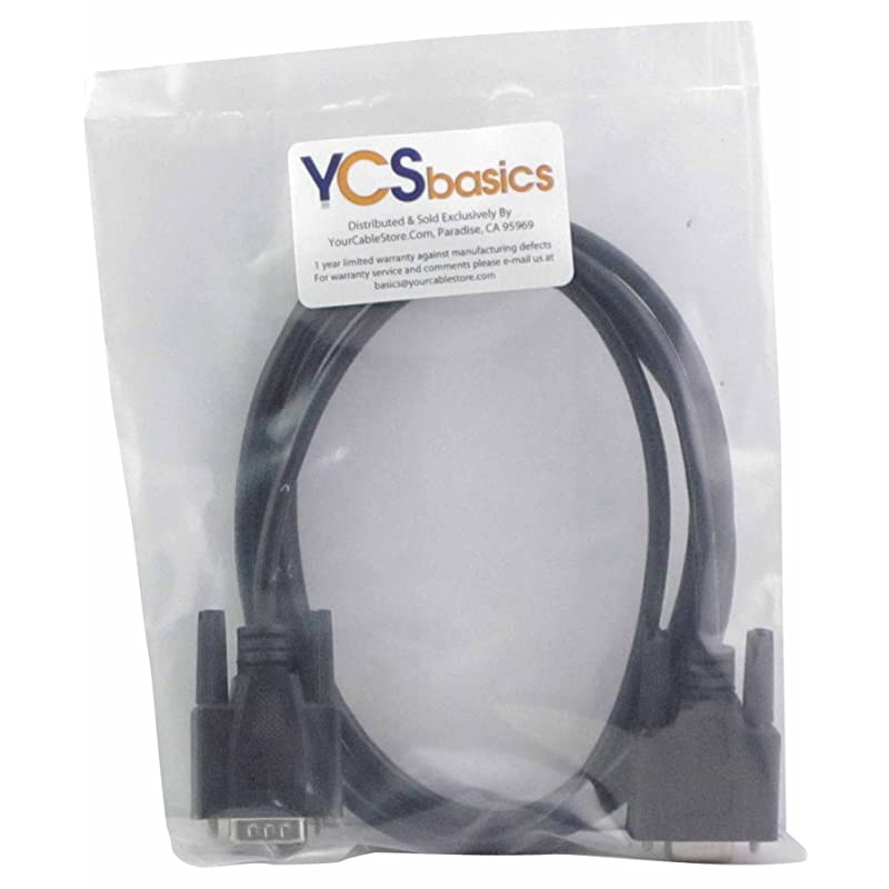 Black 6 Foot DB9 9 Pin Serial RS232 MaleFemale Extension Cable