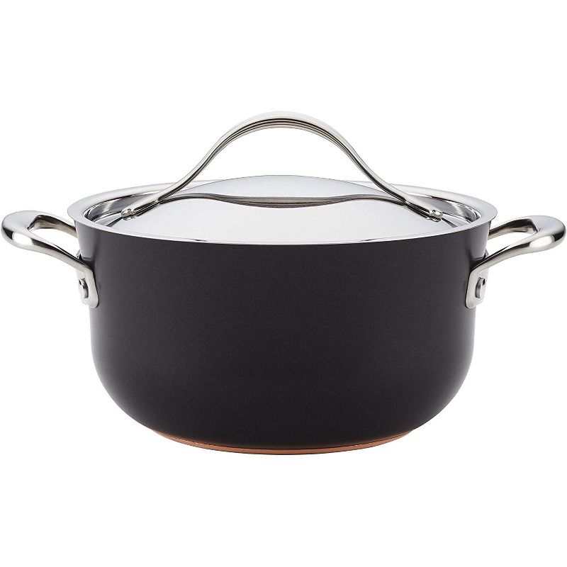 Meyer Corporation Anolon Nouvelle Copper Luxe Hard-Anodized Nonstick Casserole, 4-Quart, Onyx