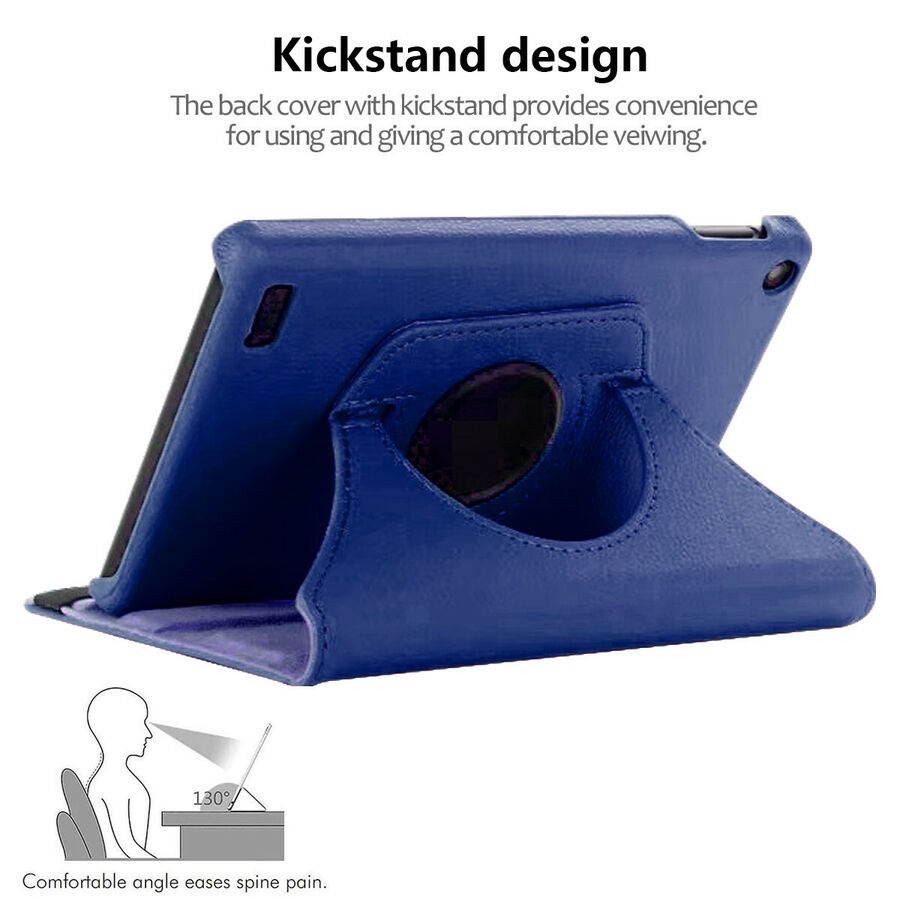 For Amazon Fire 7 2019 2017 Tablet Leather Smart 360 Rotating Stand Case Cover