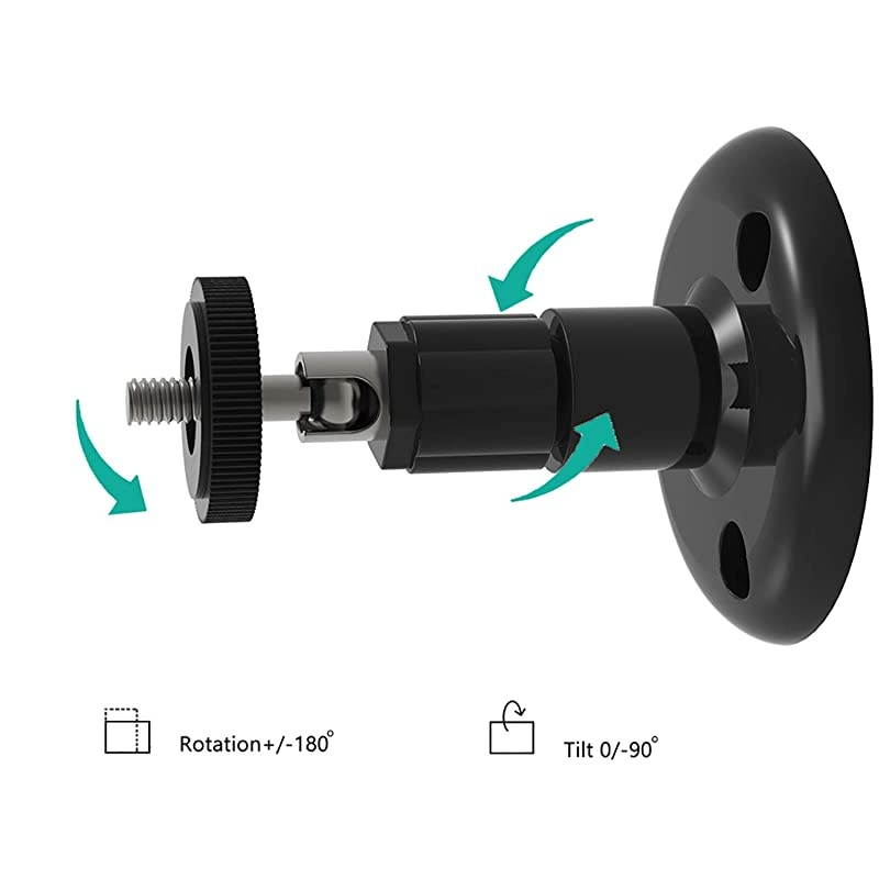 Arlo Wyze Cam Pan Wall Mount Bracket Adjustable Tilt Swivel Indoor Outdoor TCBR014B 4 Packs Black by