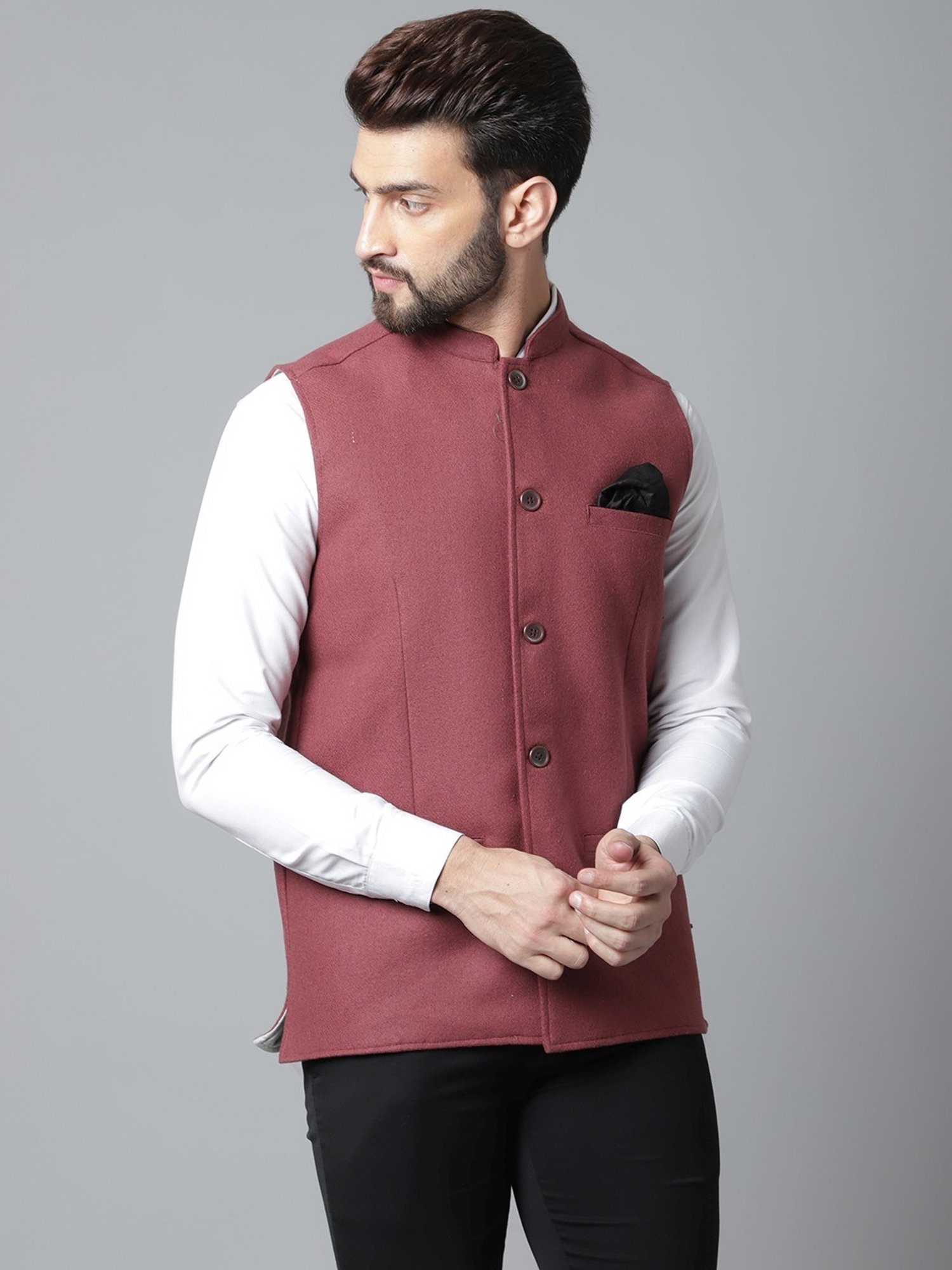 Even Brown Regular Fit Nehru Jacket