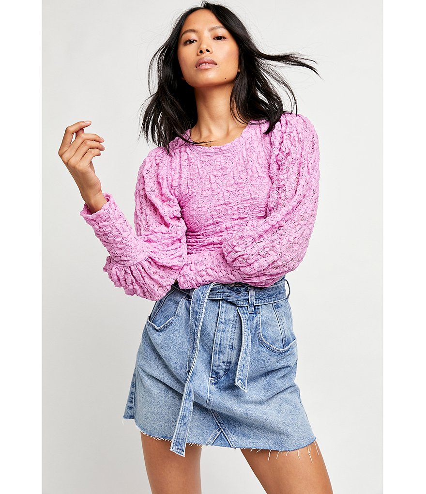 Free People East Of Eden Mini Denim Skirt
