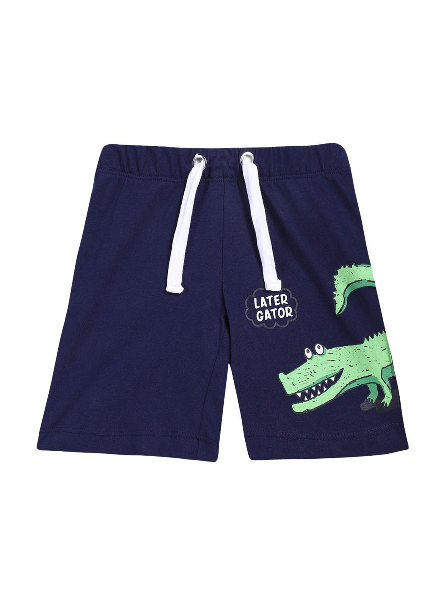 Lazy Shark Kids Yellow & Navy Printed  T-Shirt with  Shorts