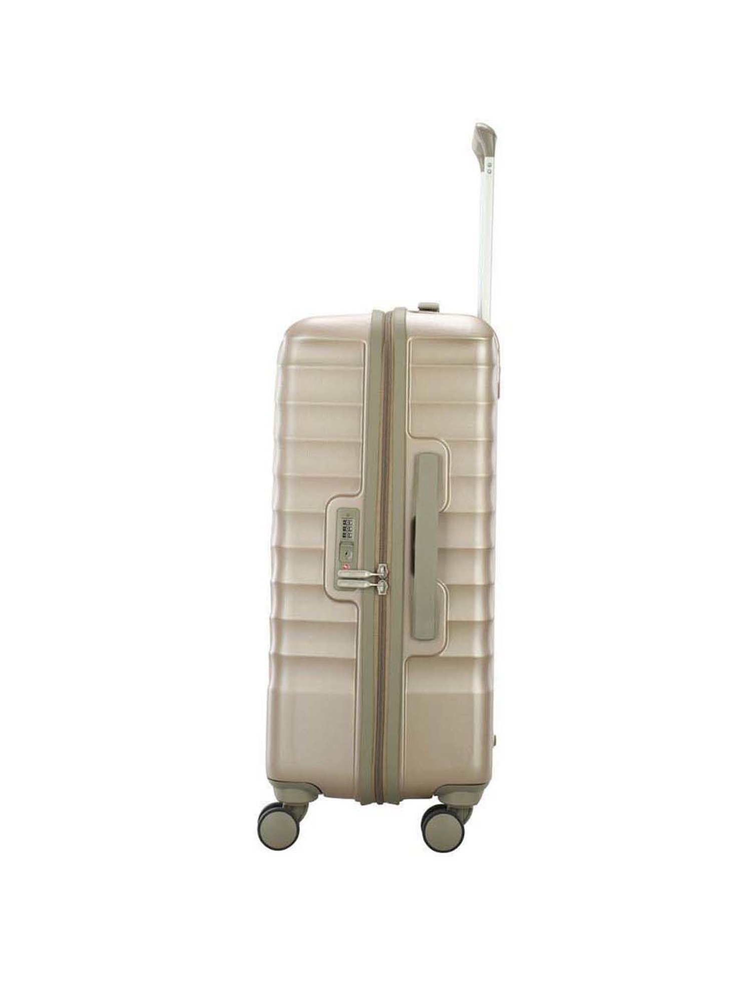 VIP Arlington-uni Cream Striped Hard Medium Trolley Bag - 45 cm