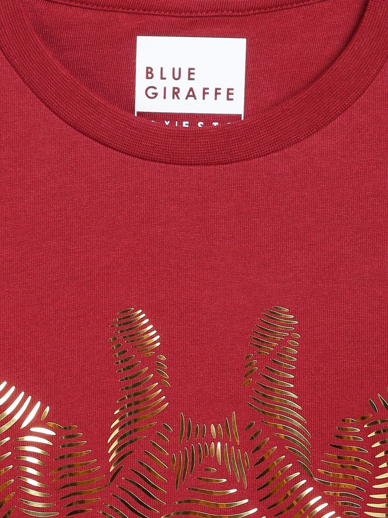 Blue Giraffe Kids Maroon Cotton Printed Full Sleeves Sweatshirt