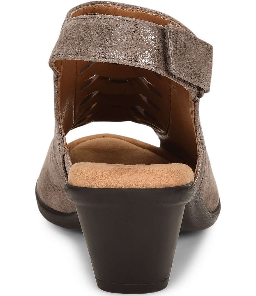 Comfortiva Finella Metallic Suede Slingback Peep Toe Mules