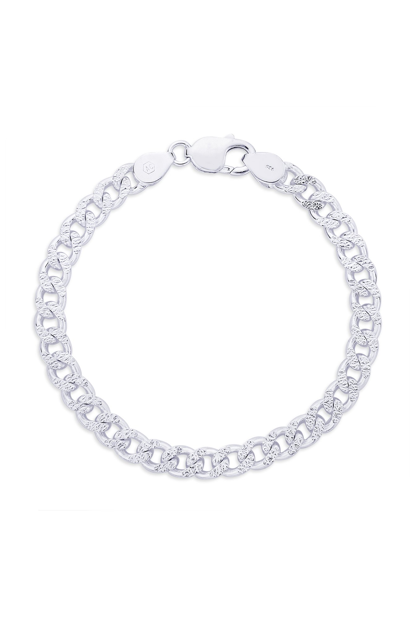 Taraash 92.5 Sterling Silver Curb Chain Bracelet