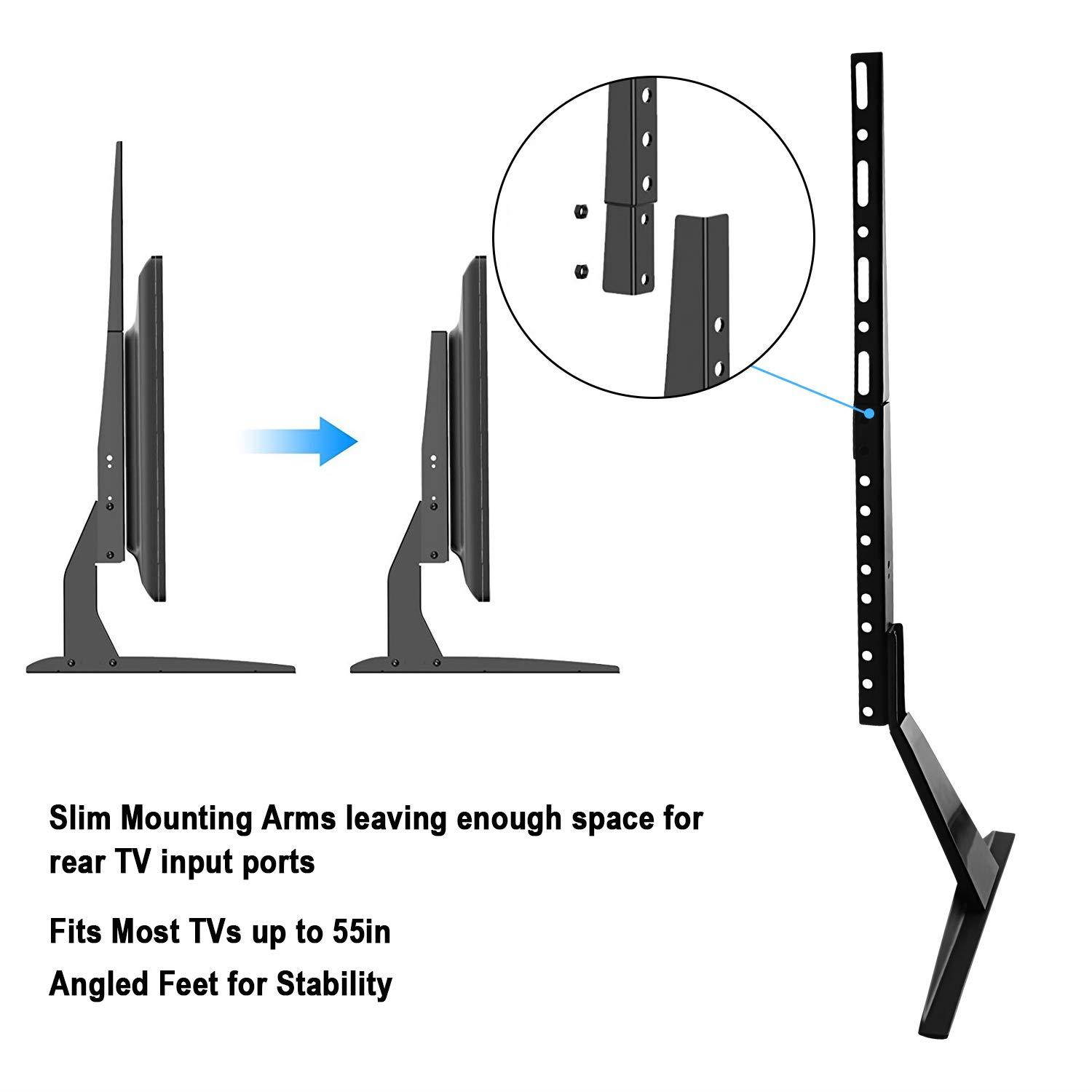 Universal TV Stand Base Replacement, Table top Pedestal Mount Fits 32 37 40 42 47 50 55 60 inch LCD LED Plasma TVs, VESA up to 800 x 400mm