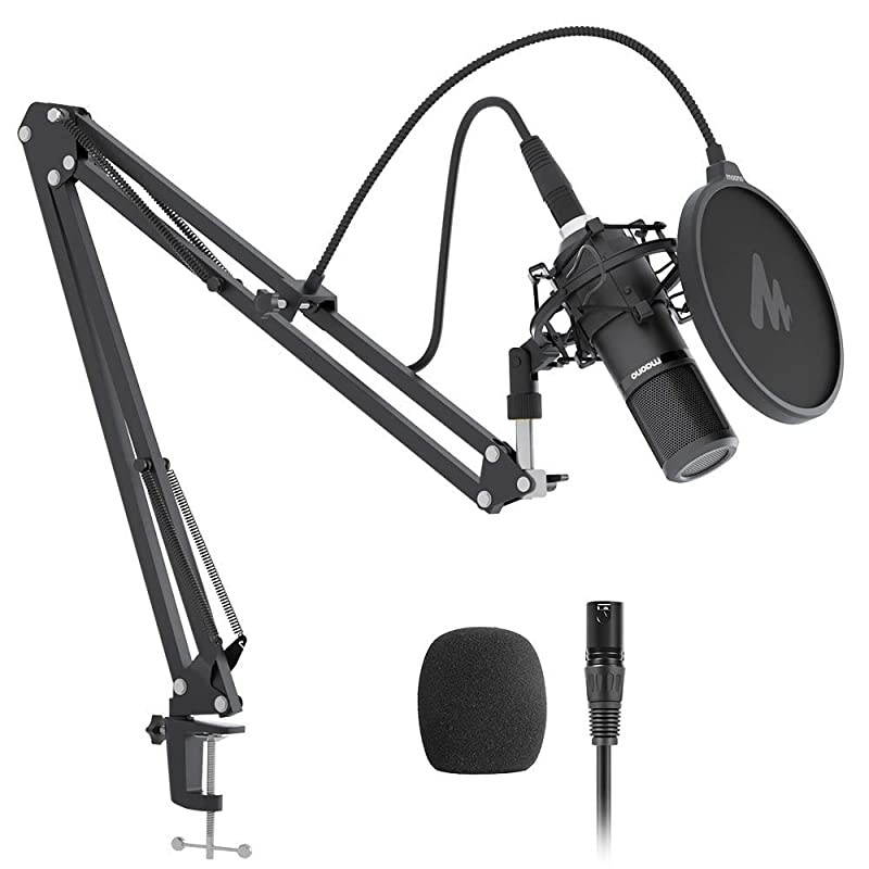 XLR Condenser Microphone Kit  AU-PM320S Professional Cardioid Vocal Studio Recording Mic for Streaming, Voice Over, Vocal, Home-Studio